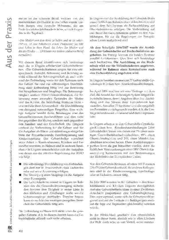 Vorschauseite 5: Zur beruflichen Situation von Pflegefachkräften und Geburtshelfern in Ungarn
