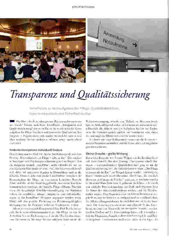 Vorschauseite 1: Transparenz und Qualitätssicherung
