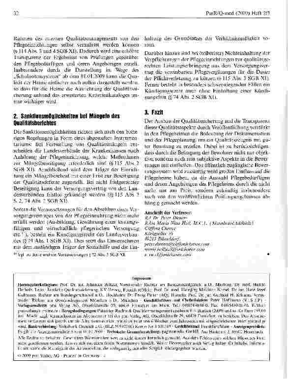 Vorschauseite 3: Qualitätssicherung in Pflegeeinrichtungen nach der Pflegereform 2008
