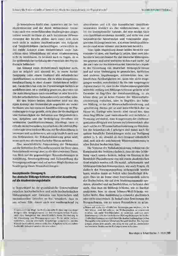 Vorschauseite 3: Schwarz-Weiß oder »Shades of Grey« in der Akademisierungsdebatte zur Physiotherapie? Ein Diskussionsbeitrag und ein Plädoyer für eine vertikale Differenzierung