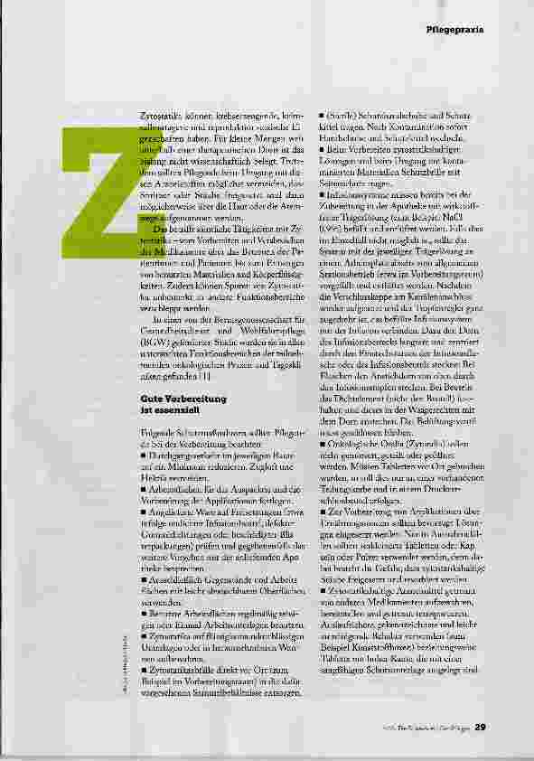 Vorschauseite 2: Sicherer Umgang mit Zytostatika