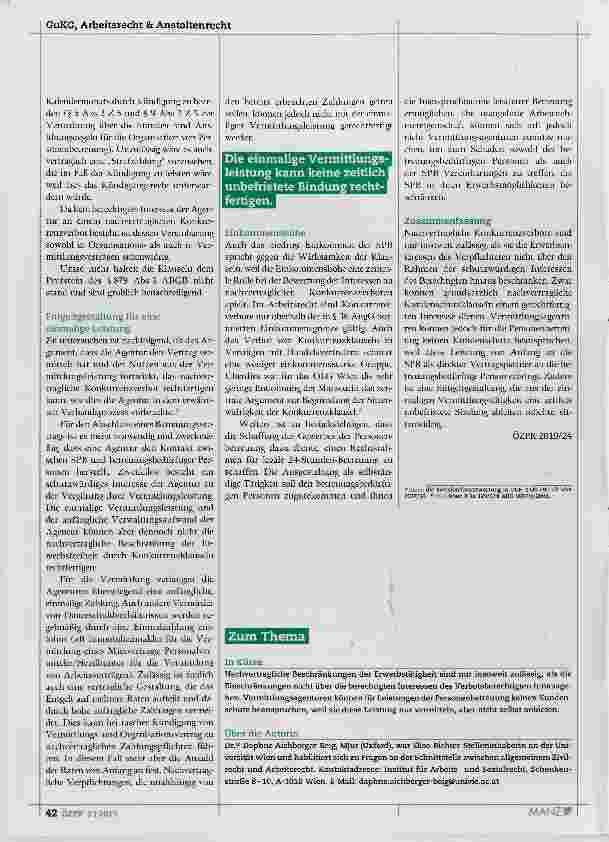 Vorschauseite 4: Sind nachvertragliche Konkurrenzklauseln zulasten von selbständigen Personenbetreuerinnen wirksam?