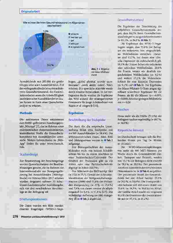 Vorschauseite 2: Gesundheitszustand und Arbeitsfähigkeit von deutschen Auszubildenden eine Querschnittsanalyse von kaufmännischen Auszubildenden