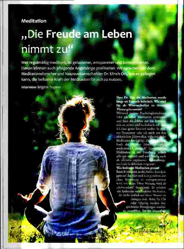 Vorschauseite 1: Die Freude am Leben nimmt zu