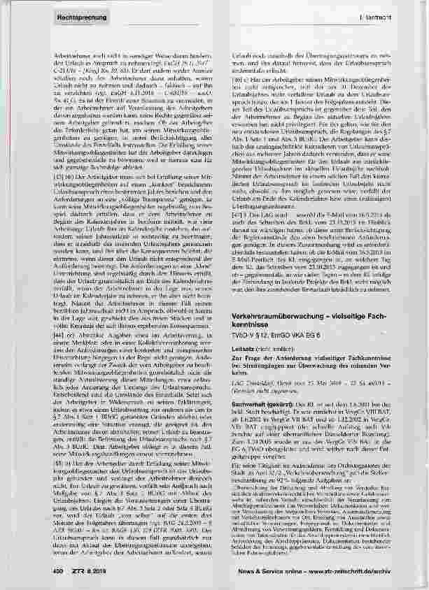 Vorschauseite 1: Verkehrsraumüberwachung vielseitige Fachkenntnisse