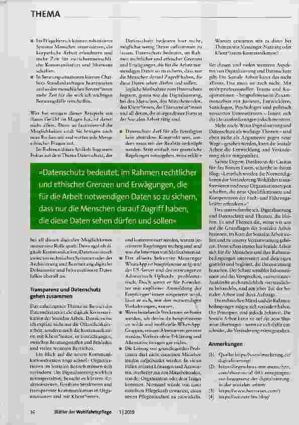 Vorschauseite 2: Digitalisierung und Datenschutz