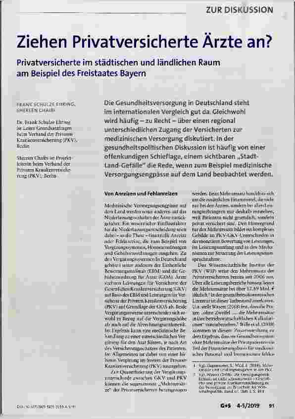 Vorschauseite 1: Ziehen Privatversicherte Ärzte an?