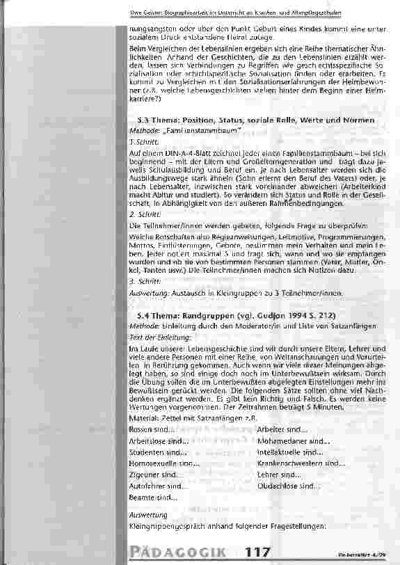 Vorschauseite 6: Biographiearbeit als Gegenstand und Methode im Unterricht an Krankenund Altenpflegeschulen Versuch einer Annäherung an die Thematik