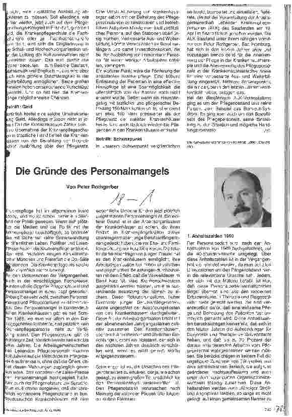 Vorschauseite 2: Die Pflege und ihr Notstand