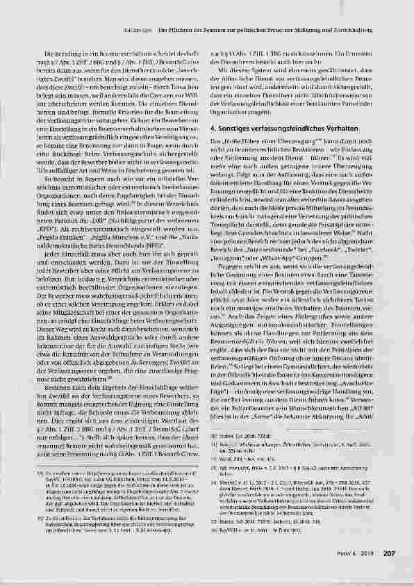 Vorschauseite 4: Die Pflichten des Beamten zur politischen Treue, zur Mäßigung und Zurückhaltung