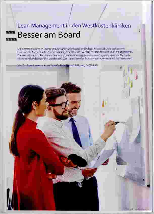 Vorschauseite 1: Lean Management in den Westküstenkliniken Besser am Board