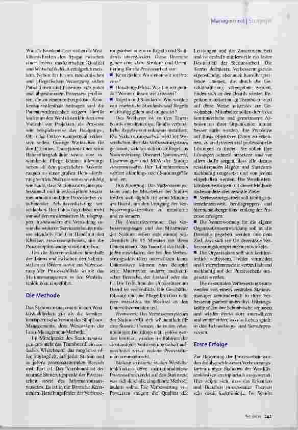Vorschauseite 2: Lean Management in den Westküstenkliniken Besser am Board