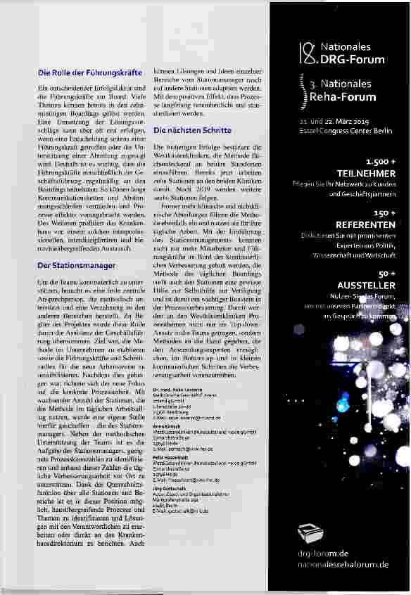Vorschauseite 4: Lean Management in den Westküstenkliniken Besser am Board