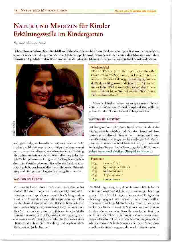 Vorschauseite 1: NATUR UND MEDIZIN für Kinder Erkältungswelle im Kindergarten