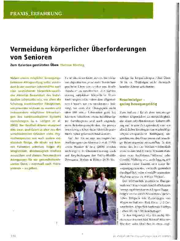 Vorschauseite 1: Vermeidung körperlicher Überforderungen von Senioren