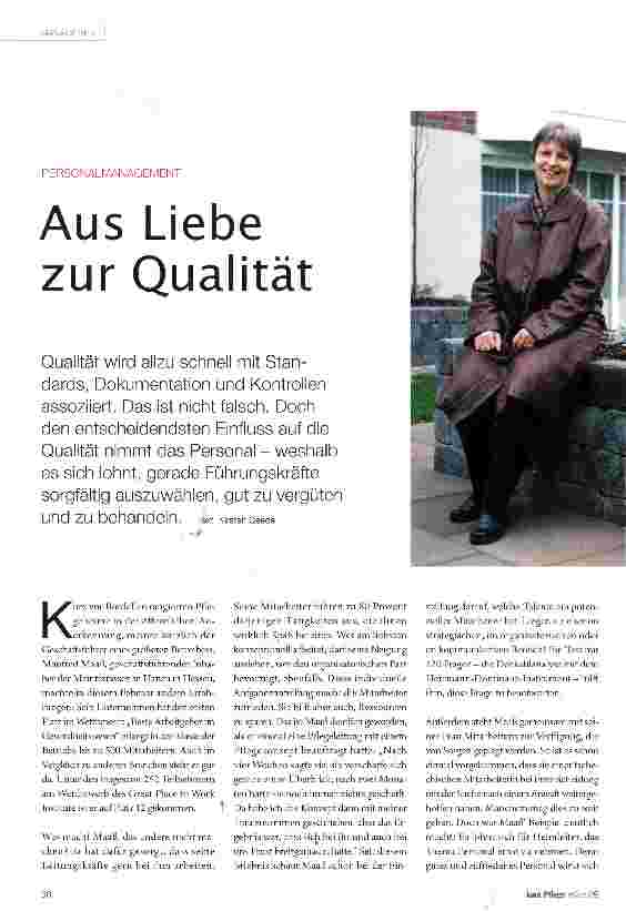 Vorschauseite 1: Aus Liebe zur Qualität
