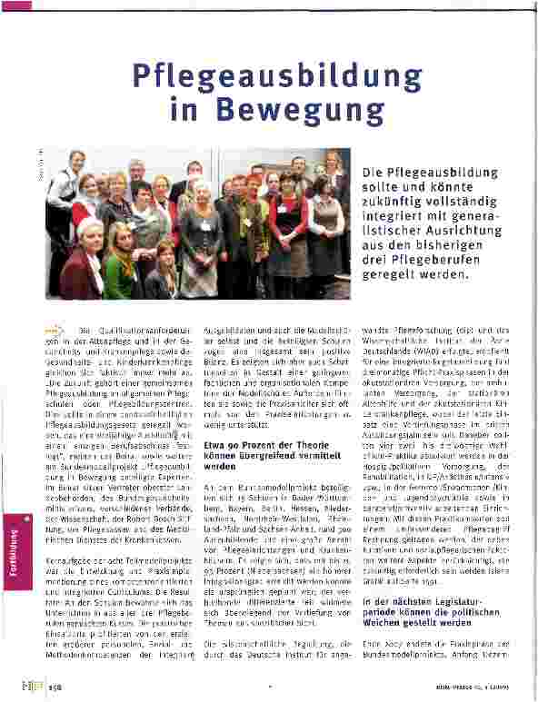 Vorschauseite 1: Pflegeausbildung in Bewegung