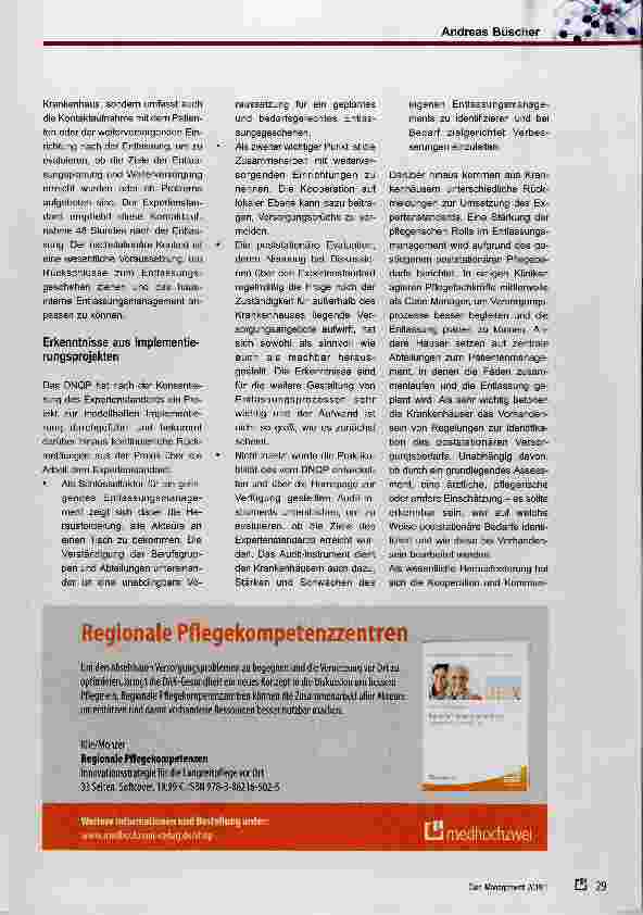 Vorschauseite 4: Wie ein monoprofessioneiier Standard zu einem multiprofessionelien Entlassungsmanagement beitragen kann