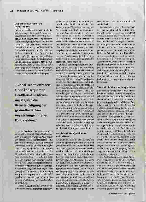 Vorschauseite 3: Gesundheit global