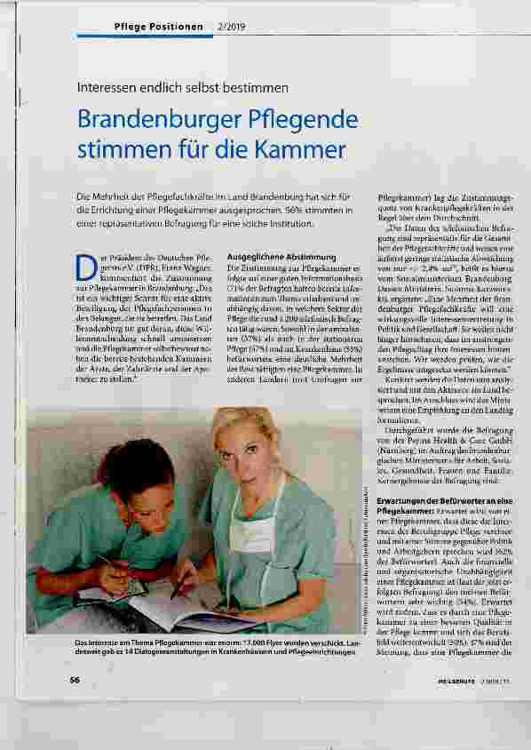 Vorschauseite 1: Brandenburger Pflegende stimmen für die Kammer