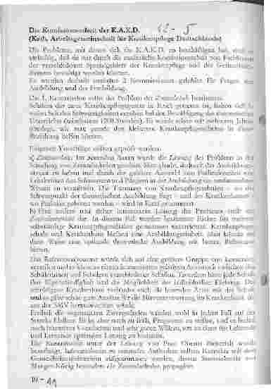 Vorschauseite 1: Die Kommissionsarbeit der K.A.K.D. Kath. Arbeitsgemeinschaft für Krankenpflege Deutschlands