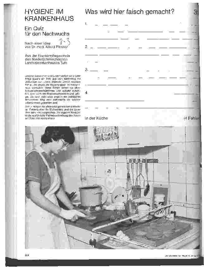 Vorschauseite 1: Hygiene im Krankenhaus Ein Quiz für den Nachwuchs