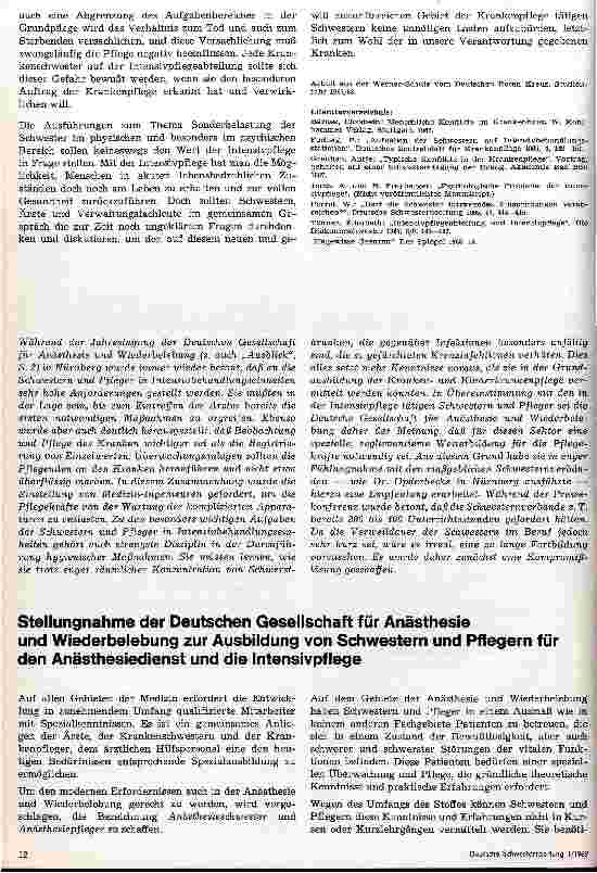 Vorschauseite 6: Physische und psychische Sonderbelastungen auf Intensivpflegeabteilungen