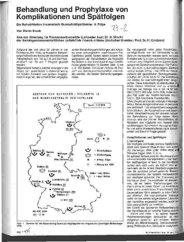 Vorschauseite 1: Behandlung und Prophylaxe von Komplikationen und Spätfolgen Die Rehabilitation traumatisch Querschnittgelähmter 6. Folge