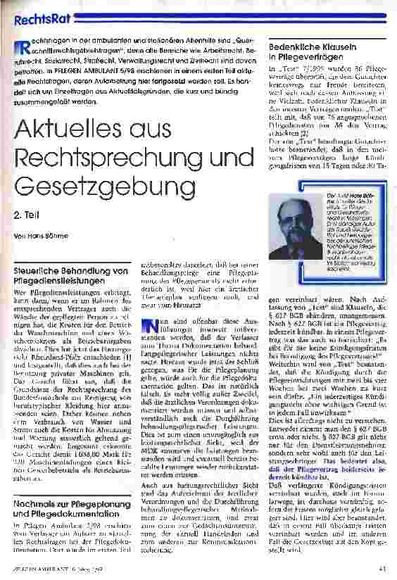 Vorschauseite 1: Aktuelles aus rechtssprechung und Gesetzgebung 2. Teil
