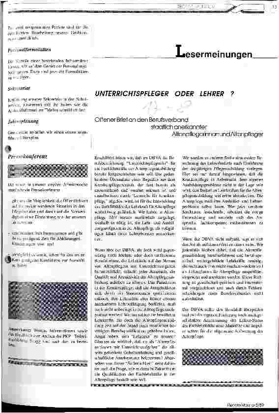 Vorschauseite 1: Lesermeinung: Unterrichtspfleger oder Lehrer? Offener Brief an den Berufsverband
