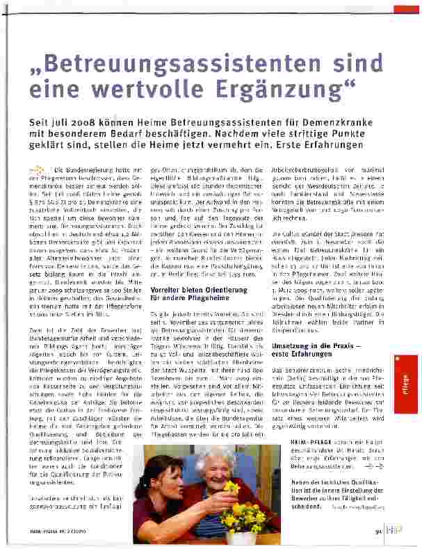 Vorschauseite 1: Betreuungsassistenten sind eine wertvolle Ergänzung