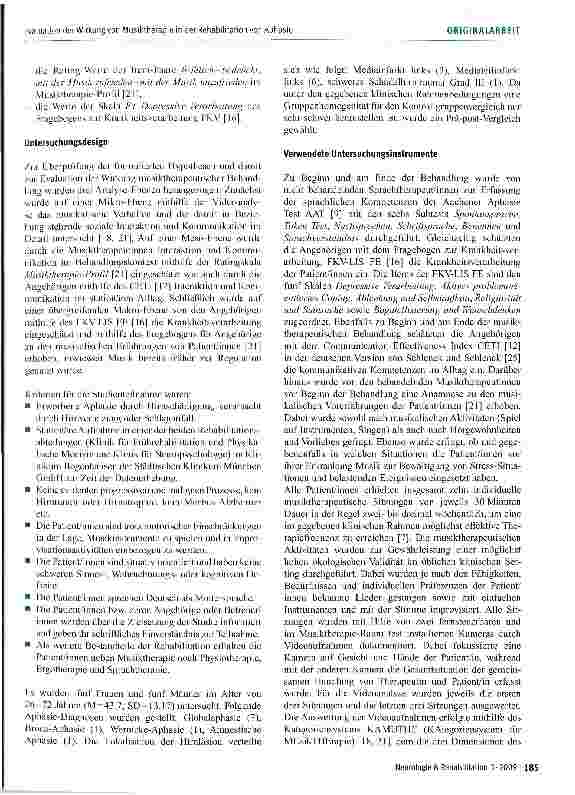 Vorschauseite 3: Evaluation der Wirkung von Musiktherapie in der Rehabilitation von Aphasie