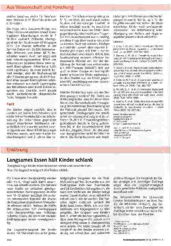 Vorschauseite 1: Langsames Essen hält Kinder schlank