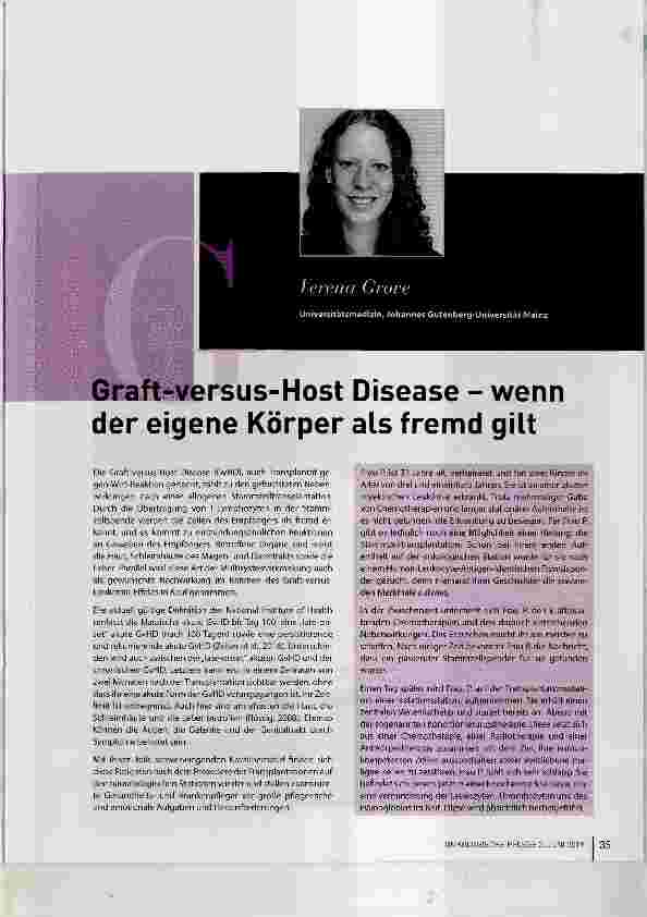 Vorschauseite 1: Graft-versus-Host Disease - wenn der eigene Körper als fremd gilt