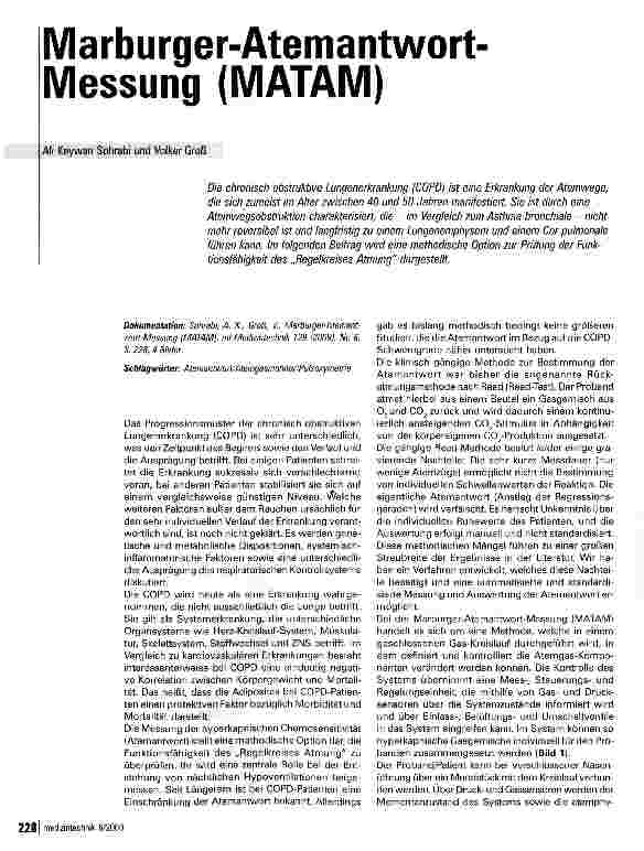 Vorschauseite 1: Marburger-Atemantwort-Messung (MATAM)