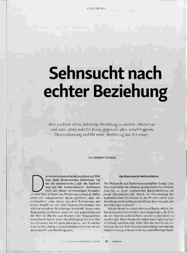 Vorschauseite 1: Sehnsucht nach echter Beziehung