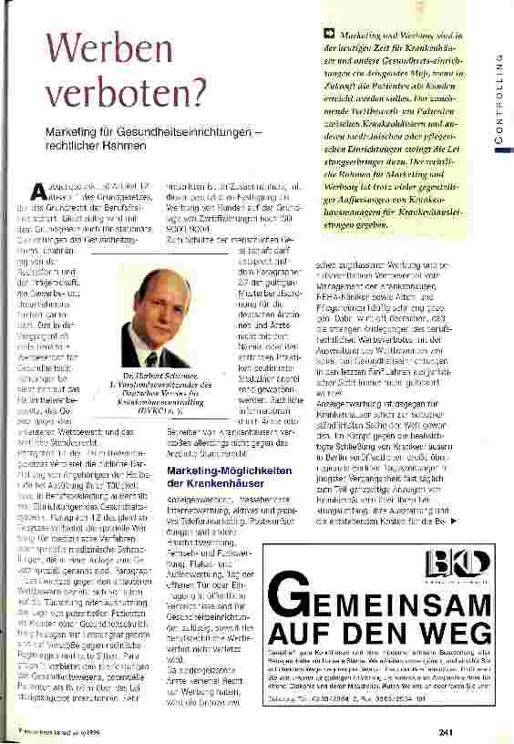 Vorschauseite 1: Werben verboten? Marketing für Gesundheitseinrichtungen - rechtlicher Rahmen