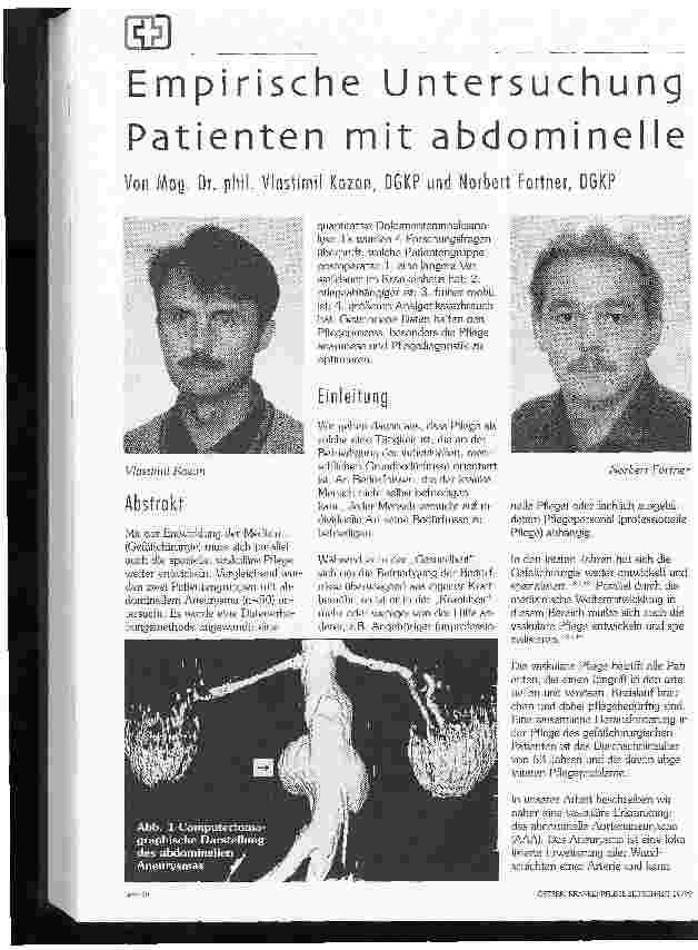 Vorschauseite 1: Empirische Untersuchung der Pflege bei Patienten mit abdominellem Aortenaneurysma