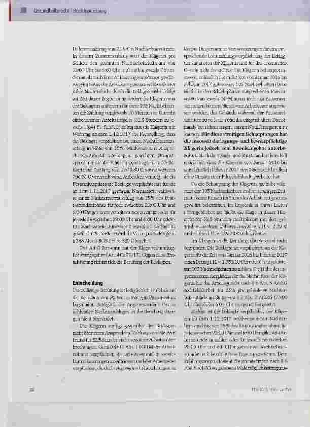 Vorschauseite 3: Angemessener Nachtzuschlag für Pflegekräfte