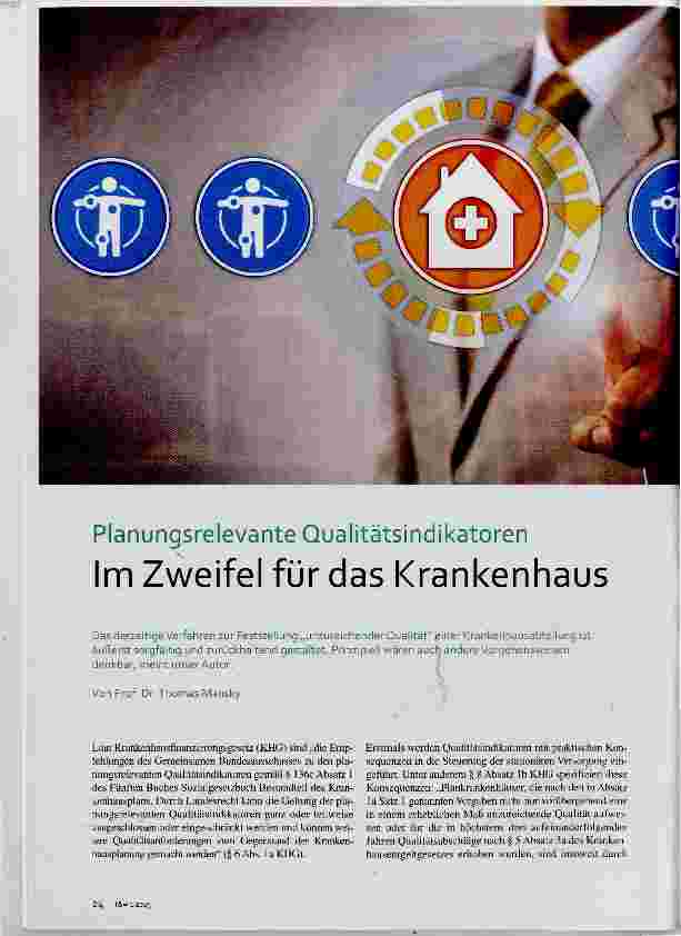 Vorschauseite 1: Im Zweifel für das Krankenhaus