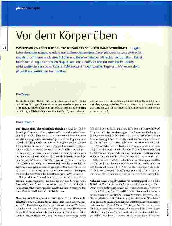 Vorschauseite 1: Vor dem Körper üben