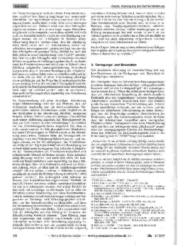 Vorschauseite 3: Kündigung bei Schlechtleistung