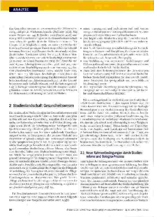 Vorschauseite 2: Neue Studiengänge im Gesundheitswesen