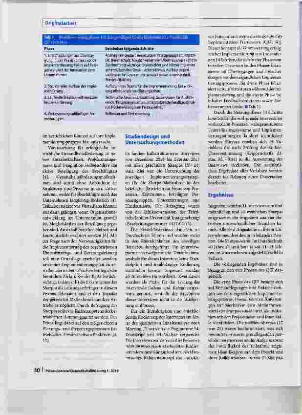 Vorschauseite 2: Implementierungsbedingungen einer Maßnahme zur Gesundheitsförderung leistungsgewandelter Mitarbeiter - eine Interviewbefragung