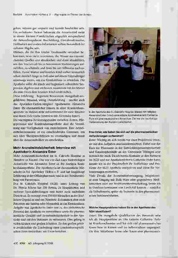 Vorschauseite 5: Pharmazie im Dienst der Armen