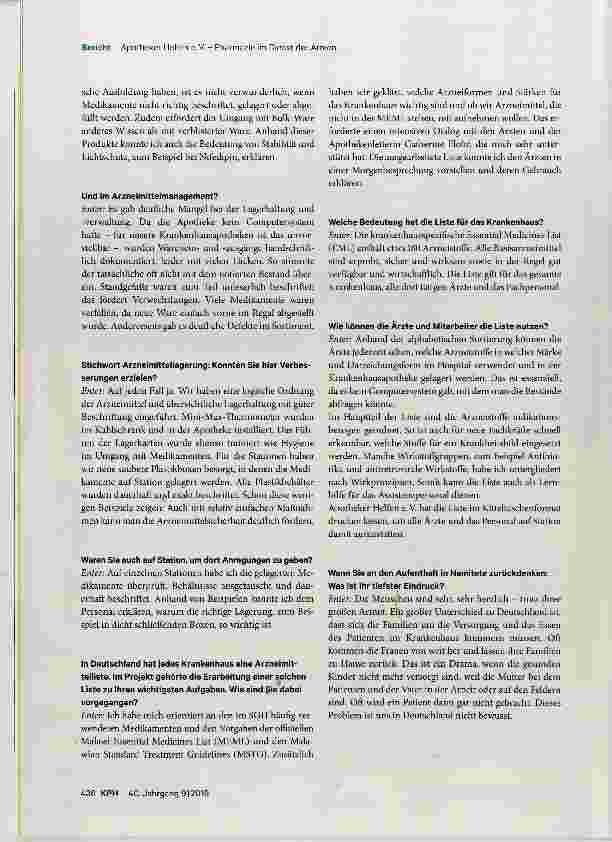 Vorschauseite 6: Pharmazie im Dienst der Armen