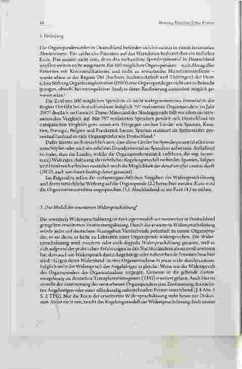 Vorschauseite 2: Die rechtliche Zulässigkeit der erweiterten (doppelten) Widerspruchslösung in der Organtransplantation