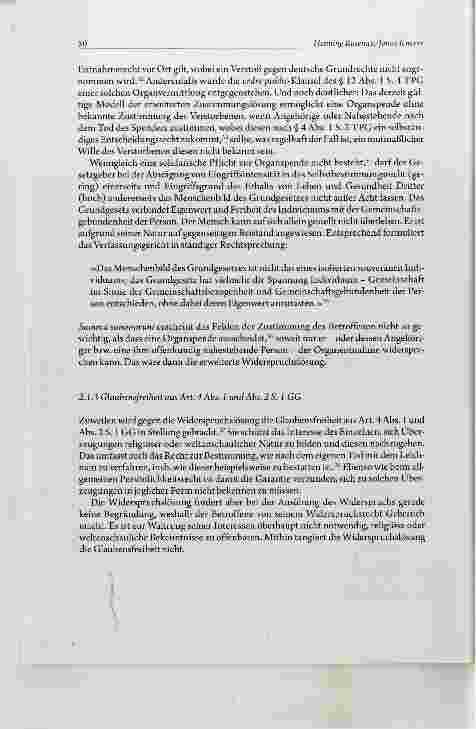 Vorschauseite 6: Die rechtliche Zulässigkeit der erweiterten (doppelten) Widerspruchslösung in der Organtransplantation