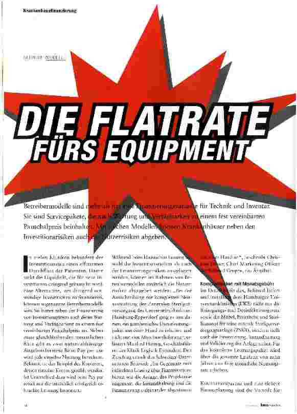 Vorschauseite 1: Die Flatrate fürs Equipment