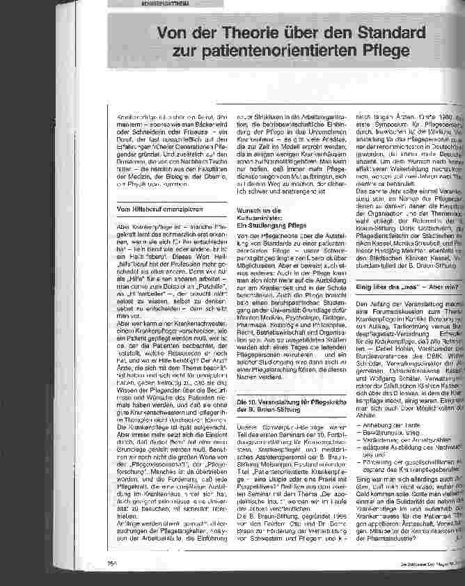 Vorschauseite 1: Von der Theorie über den Standard zur patientenzentrierten Pflege